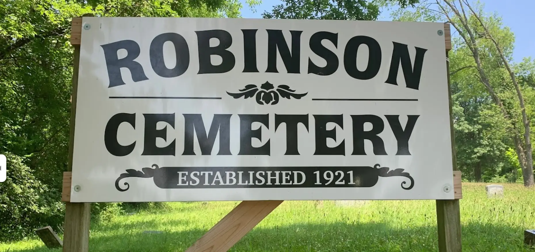 Robinson Cemetery Sign